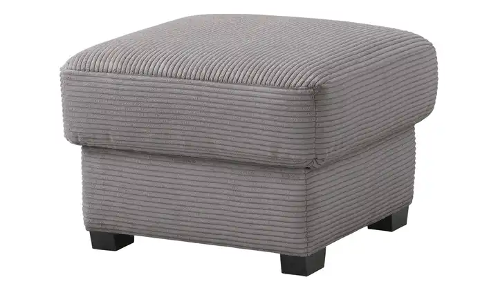 bobb Hocker mit Boxspringpolsterung Lisa de Luxe Grau Cordstoff