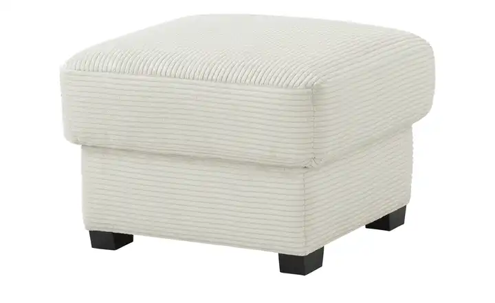 bobb Hocker mit Boxspringpolsterung Lisa de Luxe Hellgrau Cordstoff