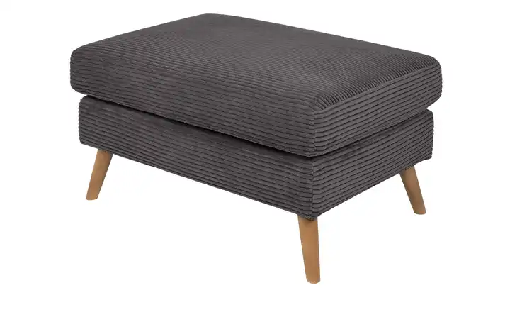 SOHO Polsterhocker Smilla Anthrazit Cordstoff