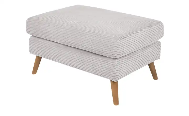 SOHO Polsterhocker Smilla Weiß Cordstoff