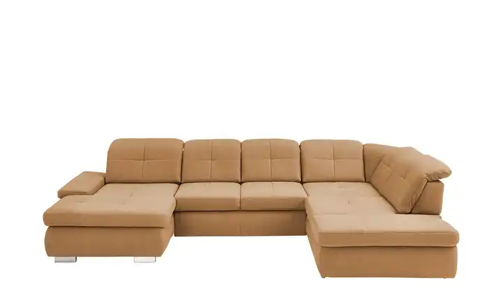 Lounge Collection Wohnlandschaft aus Mikrofaser Affair rechts Grundfunktion Hellbraun