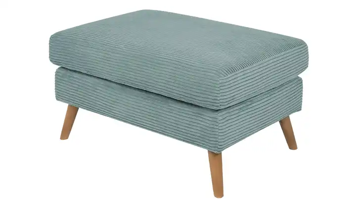 SOHO Polsterhocker Smilla Himmelblau Cordstoff