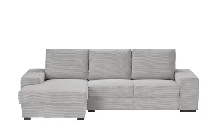 Ecksofa Renée Hellgrau links Cordstoff