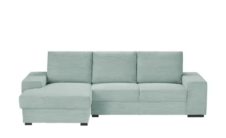 Ecksofa Renée Mintgrün links Cordstoff