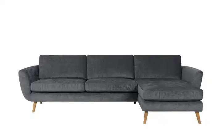 SOHO Ecksofa Smilla  Anthrazit rechts Samt