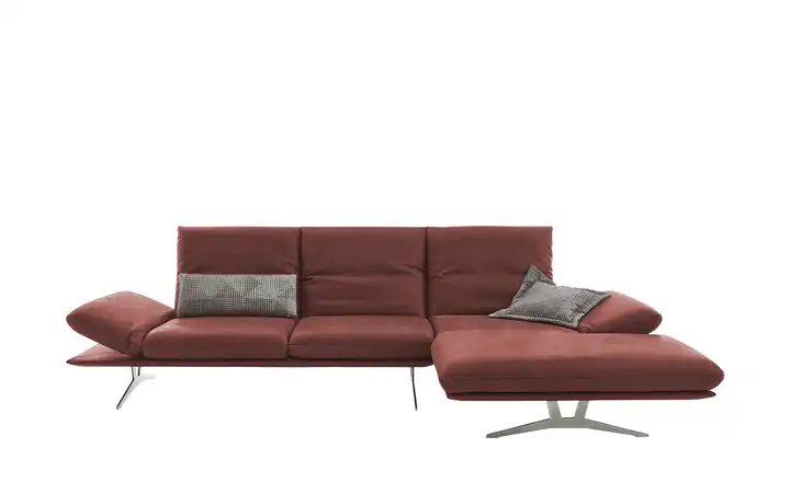 KOINOR Ecksofa Echtleder Francis Rot rechts