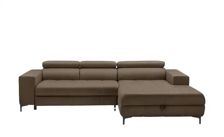 switch Ecksofa aus Mikrofaser Caro Braun rechts Erweiterte Funktion