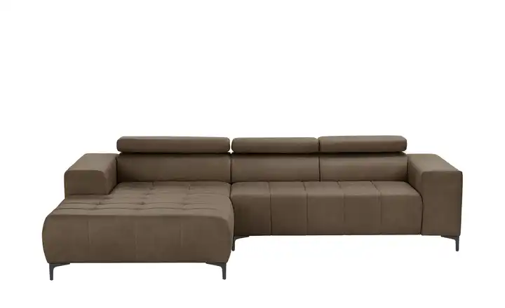 switch Ecksofa aus Mikrofaser Caro Braun links Grundfunktion
