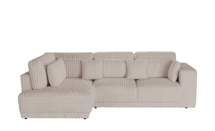 switch Ecksofa  in modernem Breitcord Torrino  Taupe links