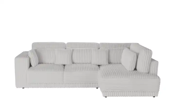 switch Ecksofa  in modernem Breitcord Torrino  Silbergrau rechts