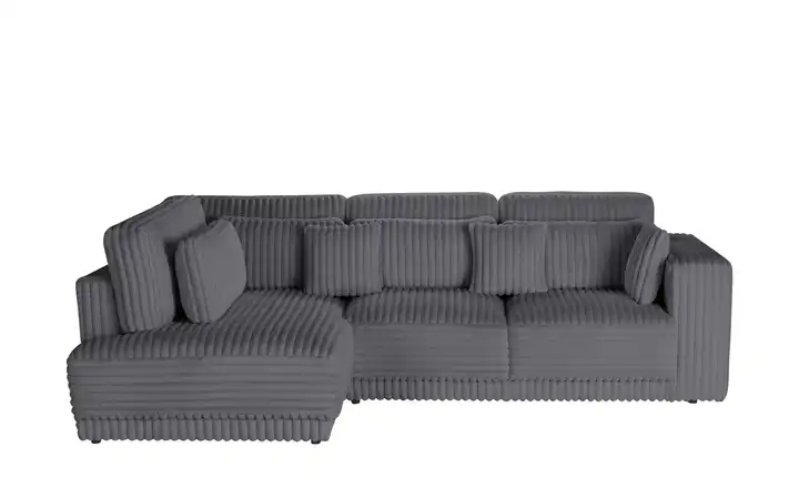 switch Ecksofa  in modernem Breitcord Torrino  Grau links