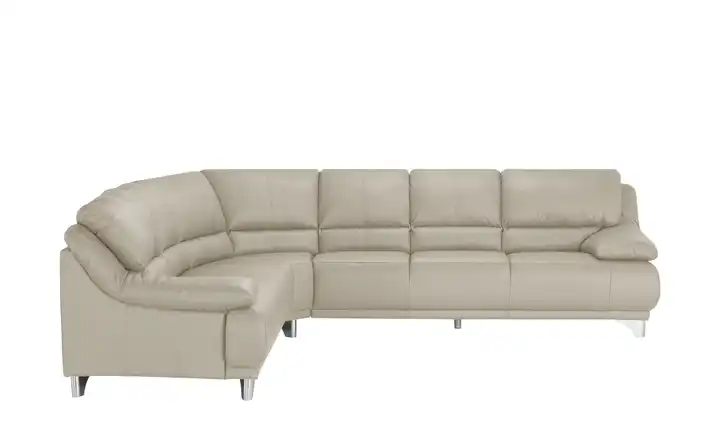 Ecksofa  aus Echtleder Maranello  Hellgrau links
