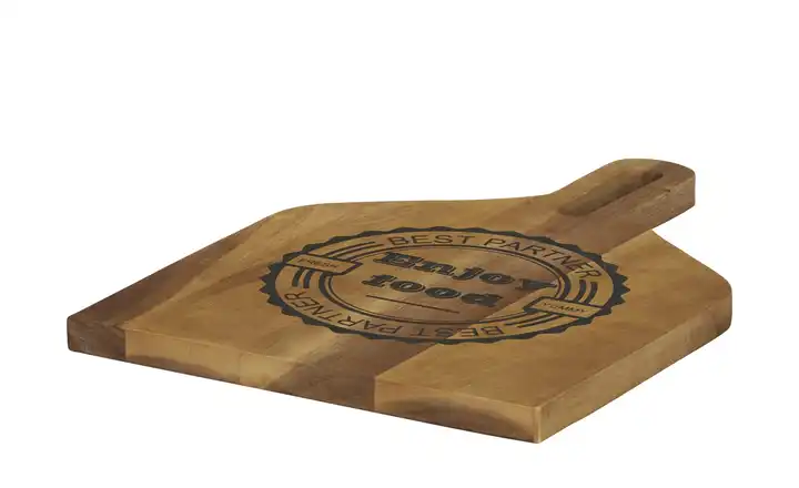 KHG  Tablett eckig mit Aufdruck  Tabletts aus Akazienholz
