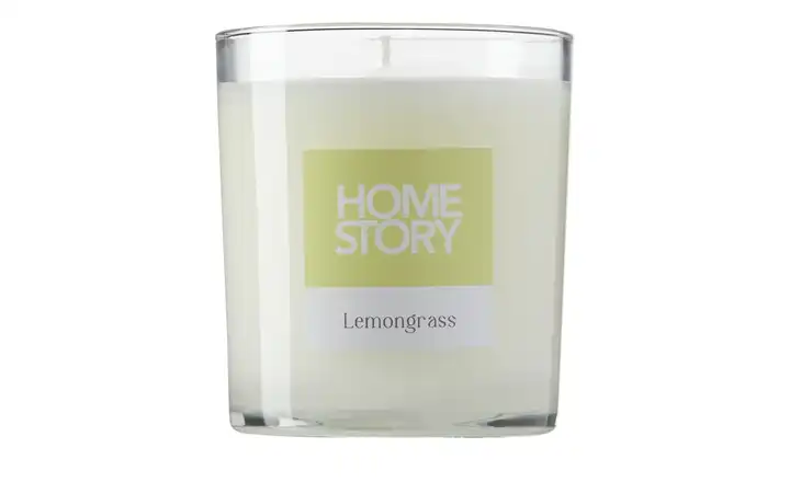 HOME STORY Duftkerze im Glas "Lemongrass"  