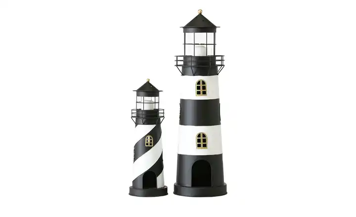  Teelichthalter Leuchtturm, 2er Set  