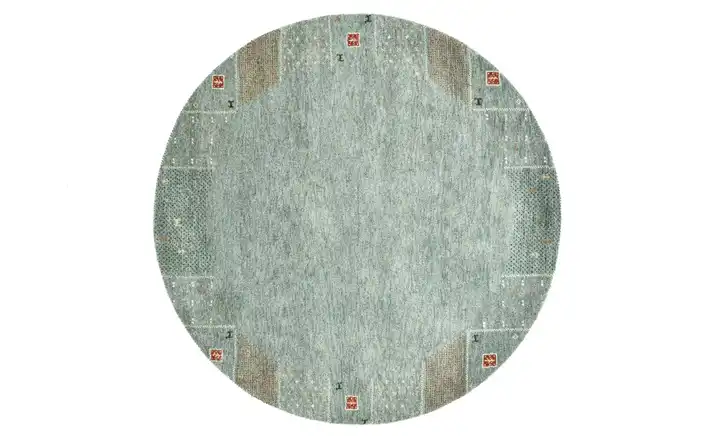 THEKO Wollteppich Denver Grau Grau 190 cm 190 cm Ø 190 cm