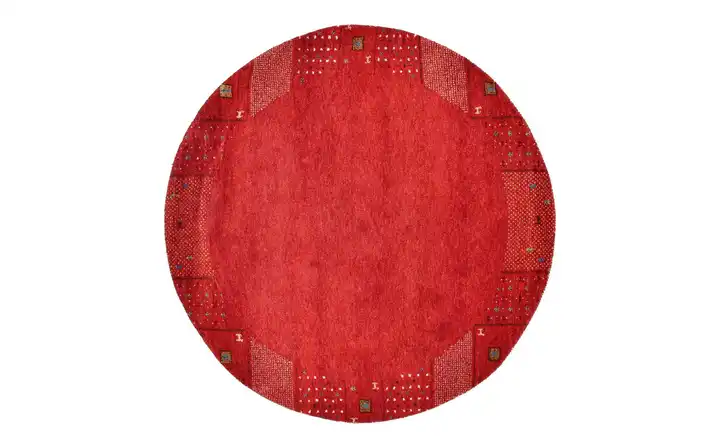 THEKO Wollteppich Denver Rot Rot 190 cm 190 cm Ø 190 cm