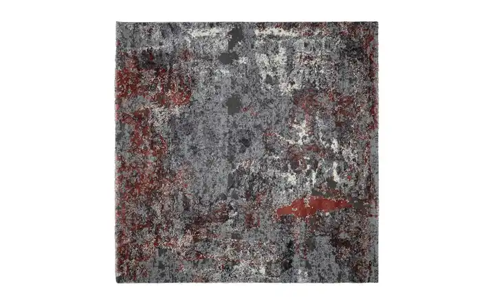 meinTeppich Webteppich Juwel Liray 200 cm 200 cm 200x200 cm Dunkelrot