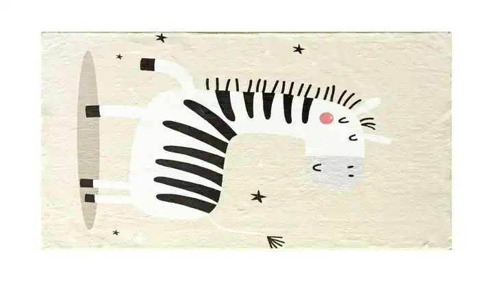 KJUT Kinderteppiche Kiddy 80x150 cm Beige, Weiß, Schwarz