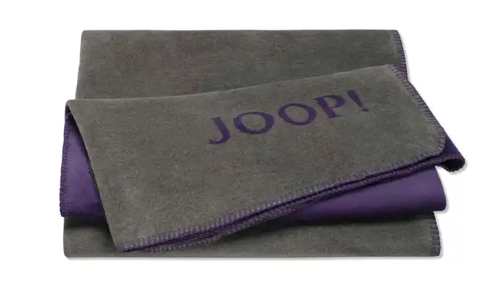 JOOP! Wohndecke Uni Doubleface Dunkelgrau, Lilagrau