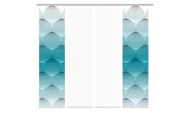 HOME Wohnideen Schiebevorhang Blau 4er-Set