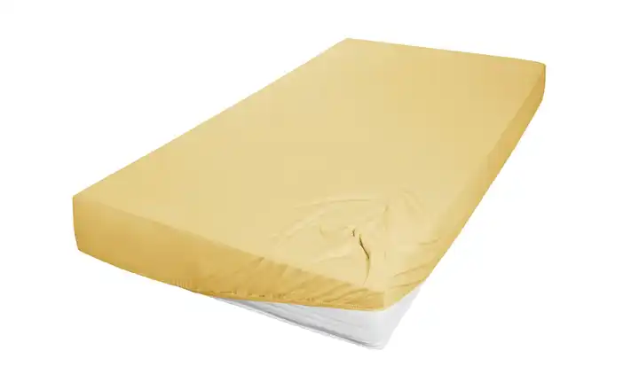 Jersey Spannbettlaken Senfgelb 150 cm