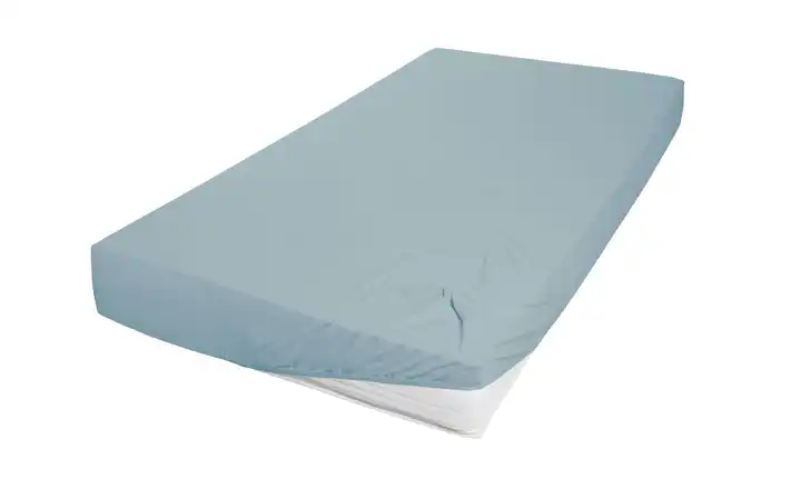 Jersey Spannbettlaken Aquablau 150 cm