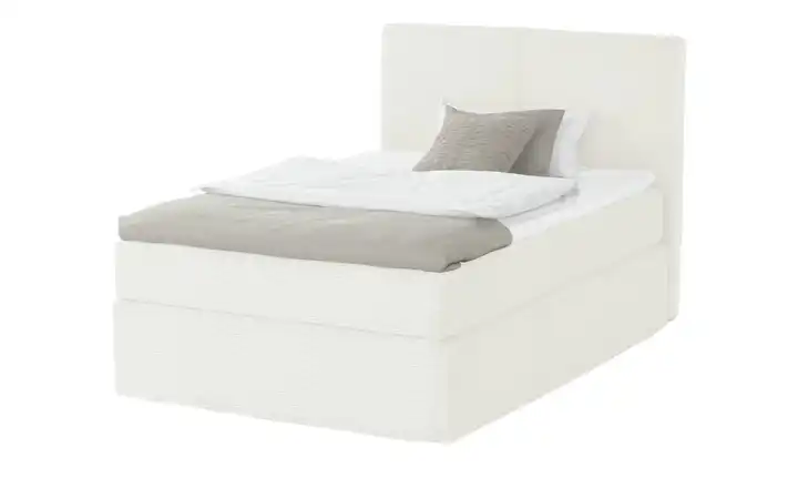 Boxi Boxspringbett Boxi Classic Creme 140 cm Cordstoff H2 & H3 Kaltschaumkern