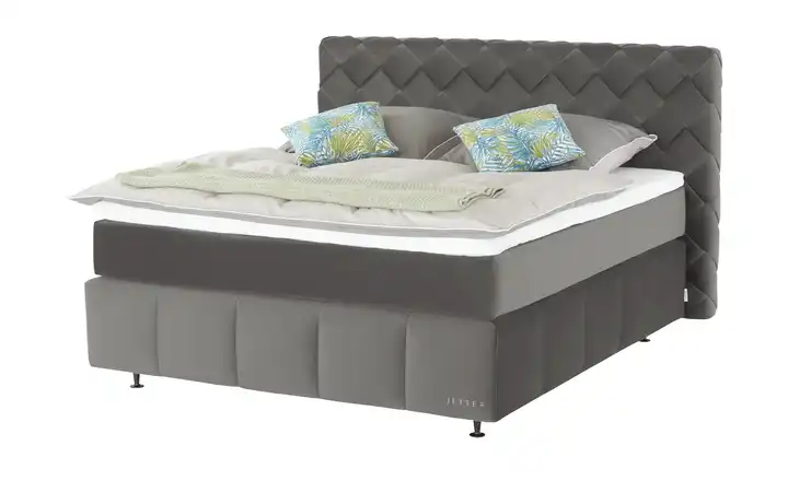 Jette Home Boxspringbett Braid  Dunkelgrau 200 cm H5