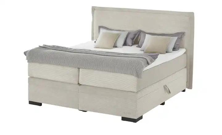 Jette Home Boxspringbett mit Bettkasten Adapt Natur 200 cm H2 Komfortschaumkern