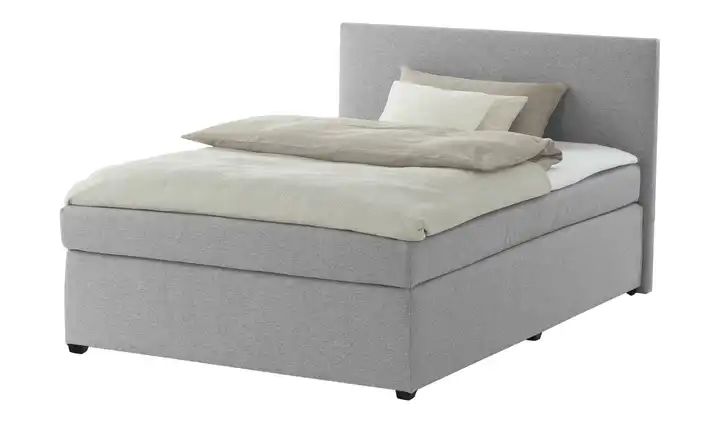 Boxspringbett mit Matratze und Topper, H3 Duke Grau 140 cm H3