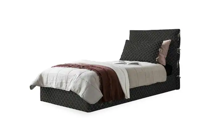 Miuform Polsterbett gemustert Sleepy Luna mit Bettkasten 90x200 cm Graphit