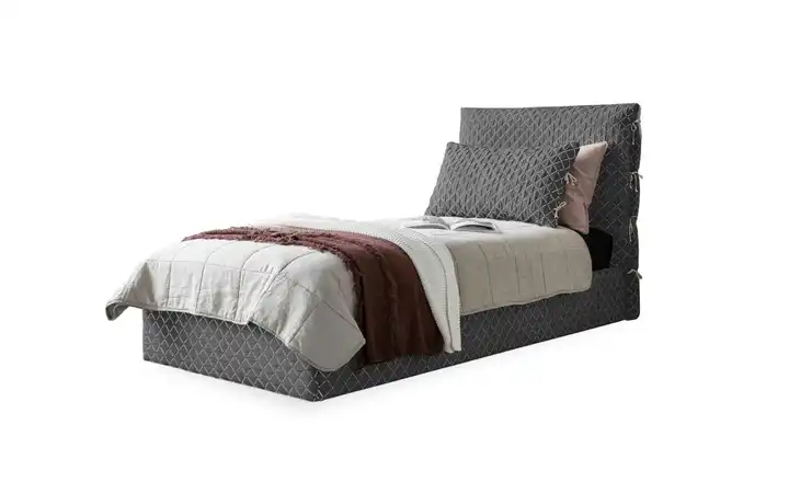 Miuform Polsterbett gemustert Sleepy Luna mit Bettkasten 90x200 cm Grau