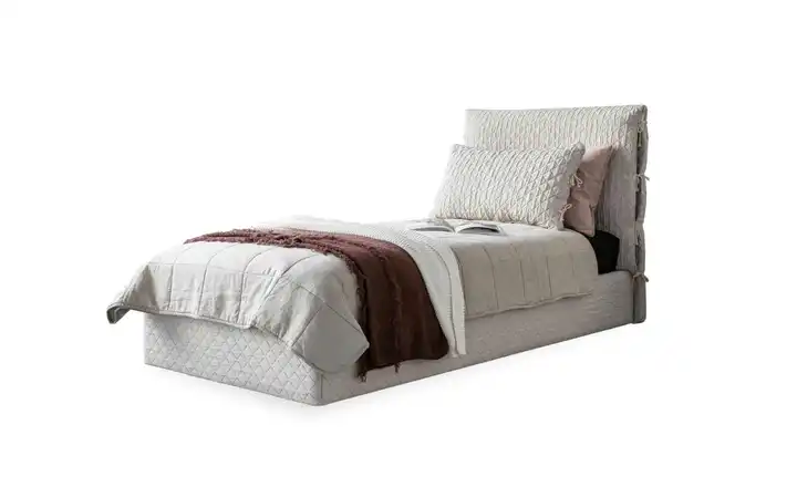 Miuform Polsterbett gemustert Sleepy Luna mit Bettkasten 90x200 cm Beige