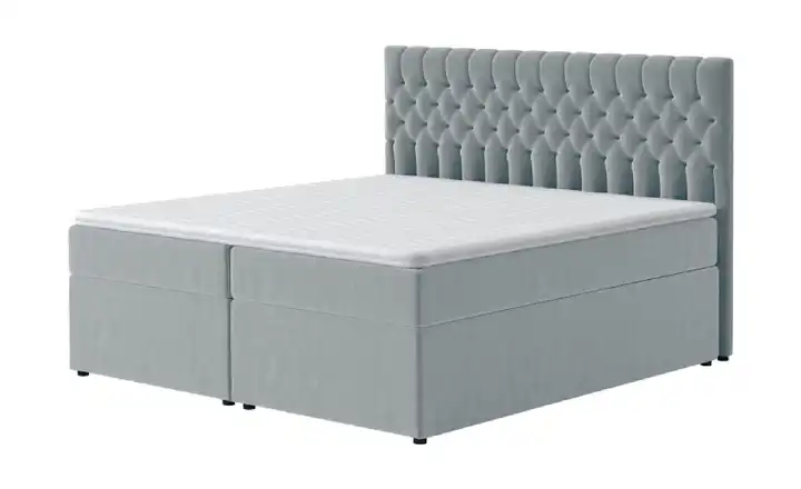 Boxbett mit Bettkasten Belek 200x200 cm Silbergrau
