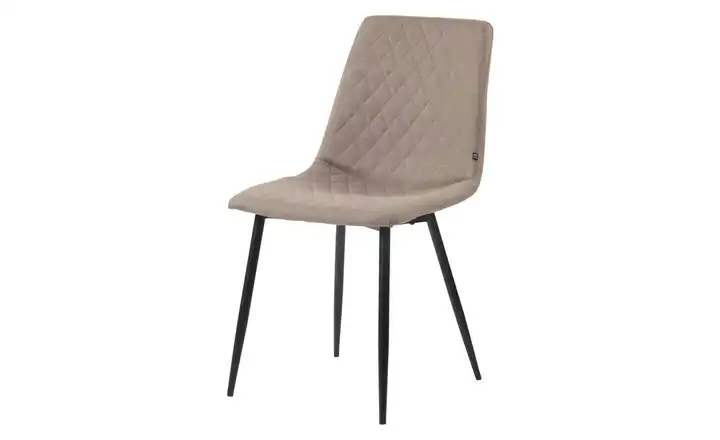 Esszimmerstuhl  mit Samtbezug Telde Stoff Taupe, Schwarz