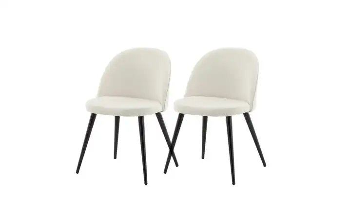  Esszimmerstuhl 2er-Set aus Velvet  Svart