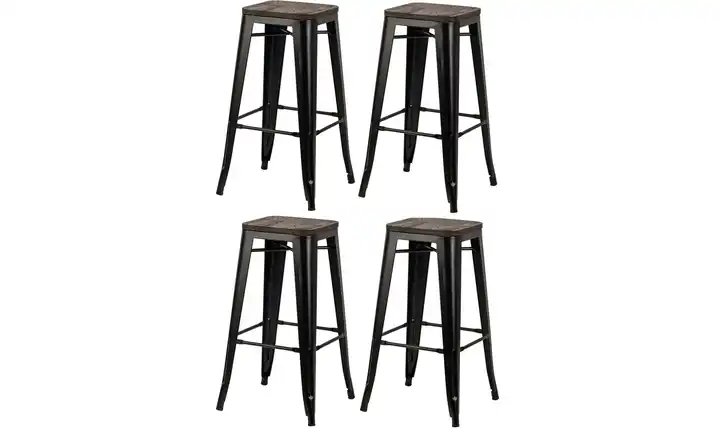 Barhocker 4er-Set Tabnash Schwarz