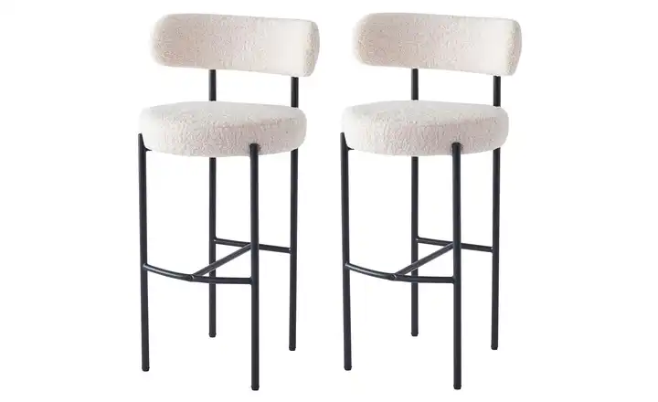 Barhocker 2er-Set Weiß