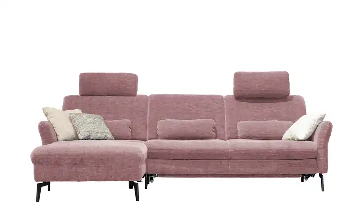 meinSofa Ecksofa Cord DANTE Rosa links Erweiterte Funktion