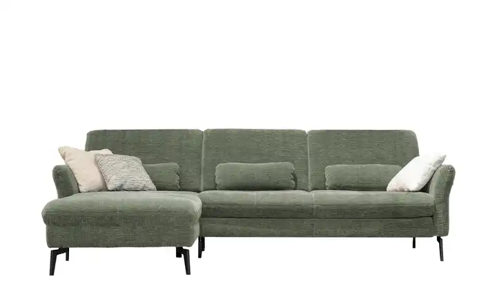 meinSofa Ecksofa Cord DANTE Grün links Grundfunktion