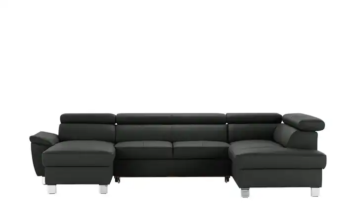 uno Wohnlandschaft aus Echtleder Avola rechts Grundfunktion Schwarz