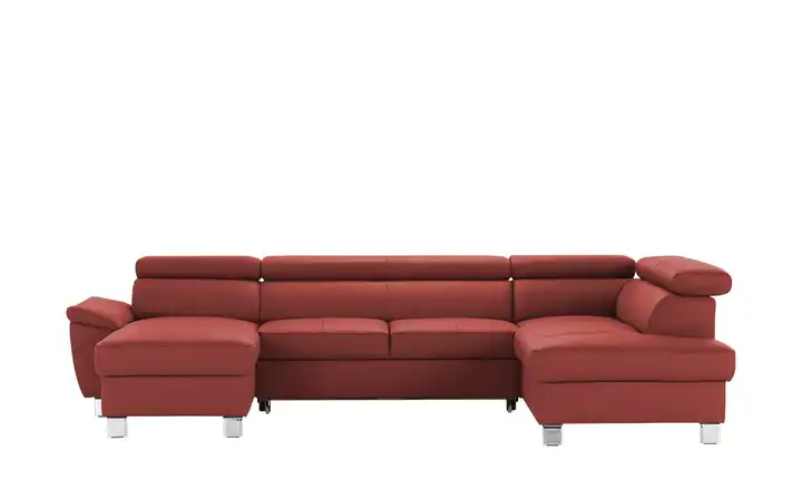 uno Wohnlandschaft aus Echtleder Avola rechts Grundfunktion Rot