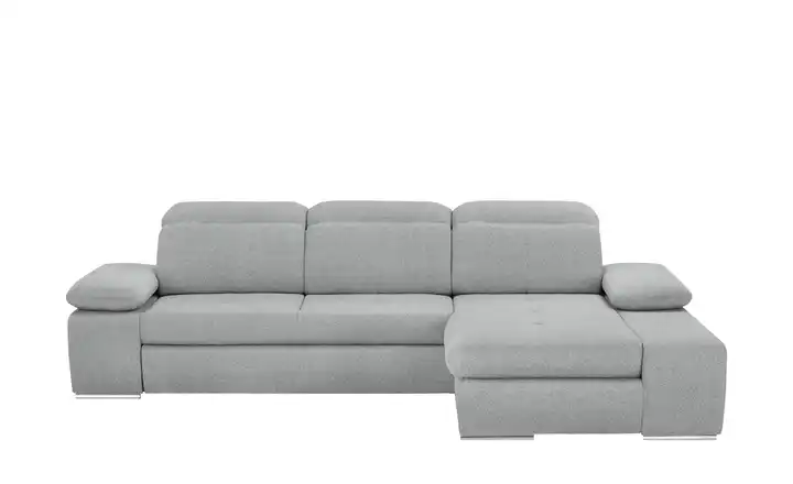 switch Ecksofa aus Mikrofaser Avilla Hellgrau rechts Grundfunktion Webstoff meliert