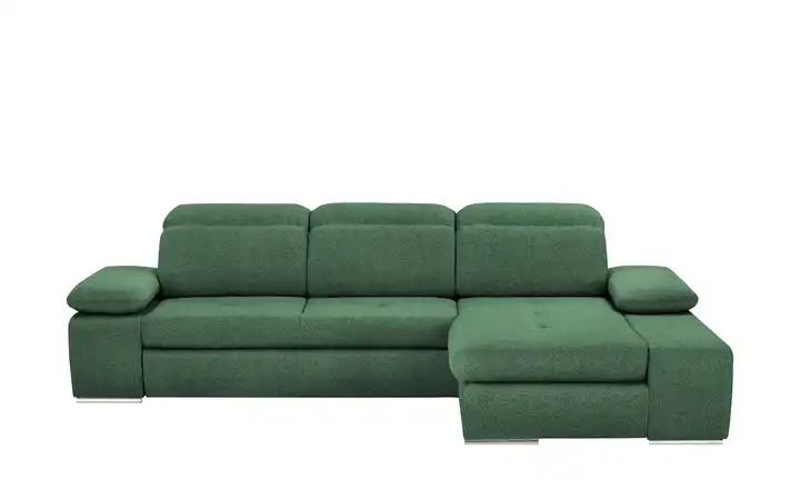 switch Ecksofa aus Mikrofaser Avilla Flaschengrün rechts Grundfunktion Webstoff meliert