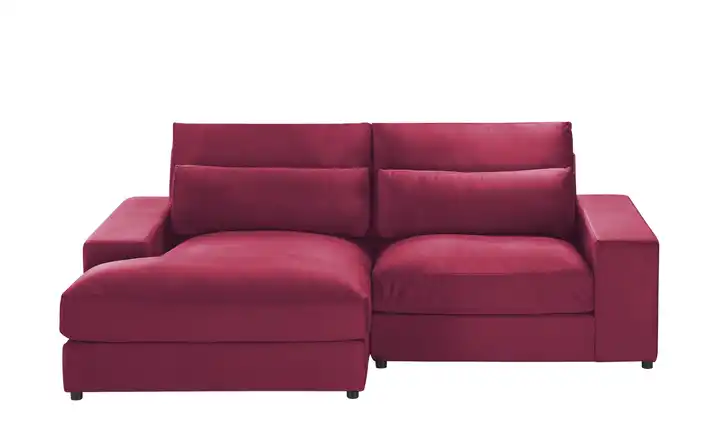 Ecksofa Branna links Rot Samt