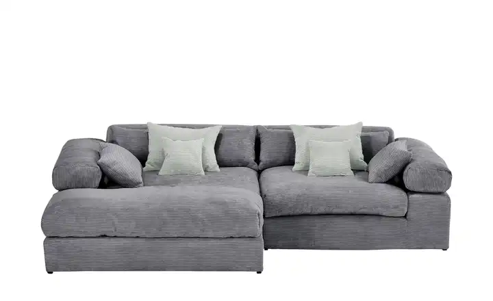 smart Ecksofa Lianea Grau, Steingrau links Cordstoff