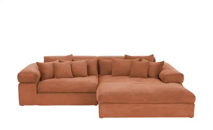smart Ecksofa Lianea Rostrot rechts Cordstoff