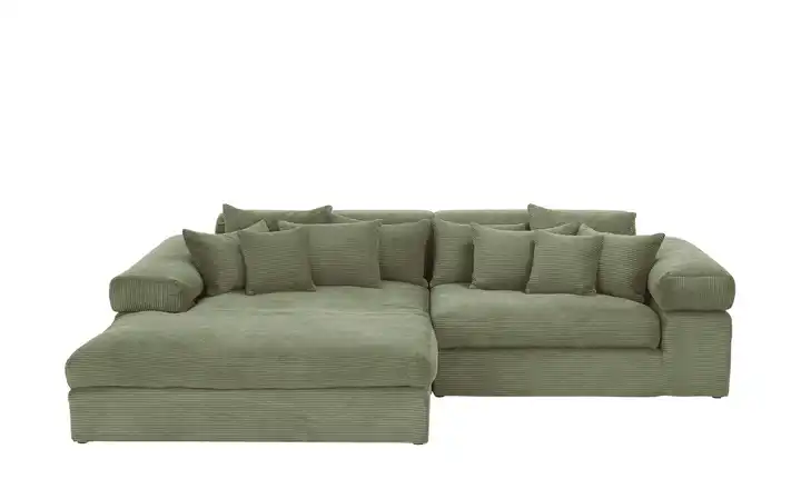smart Ecksofa Lianea Grün links Cordstoff