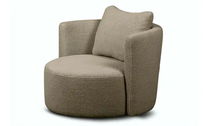 KONSIMO Drehsessel Raggi Boucléstoff Braun